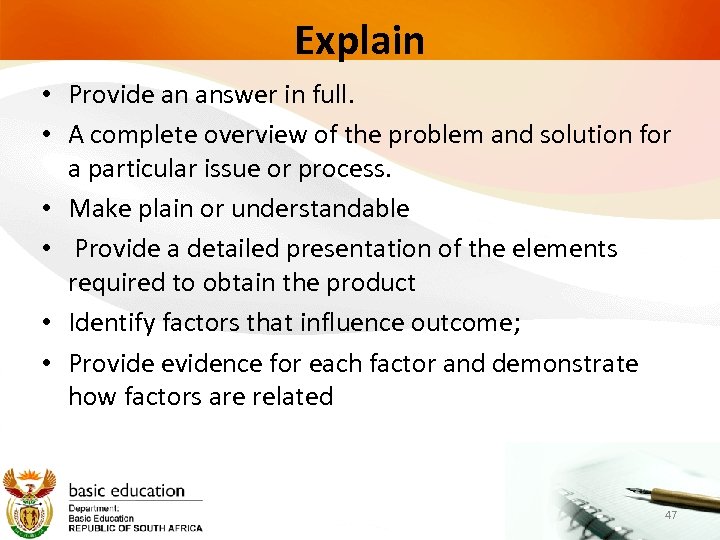 Explain • Provide an answer in full. • A complete overview of the problem