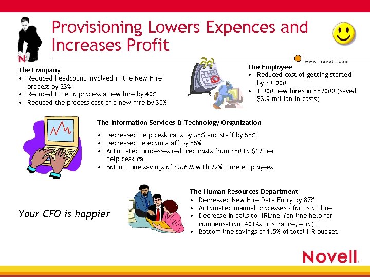 Provisioning Lowers Expences and Increases Profit The Company • Reduced headcount involved in the