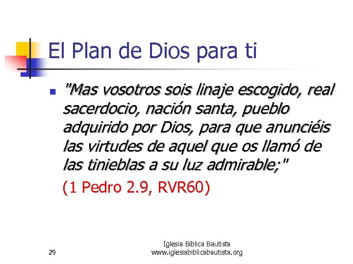 El Plan de Dios para ti n 