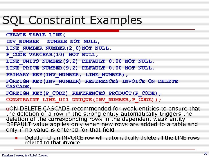 Constraint sql server