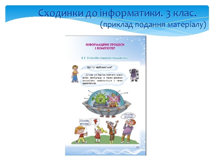 Сходинки до інформатики. 3 клас. (приклад подання матеріалу) 