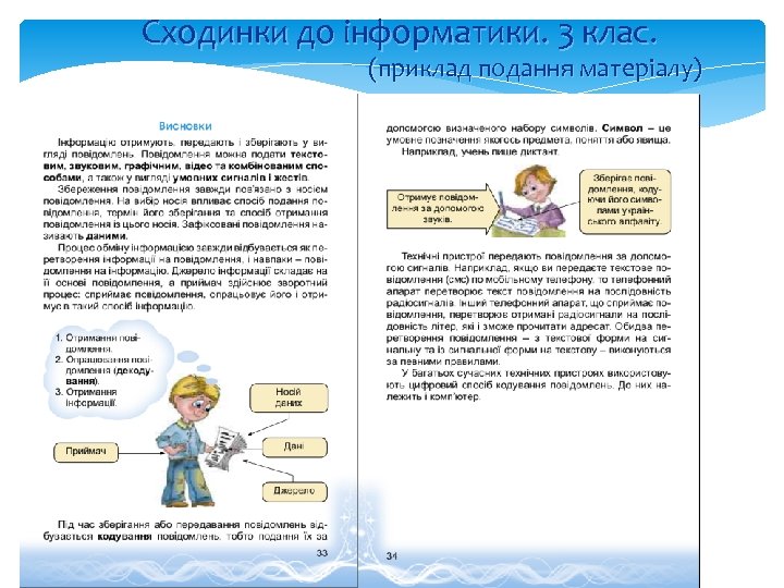 Сходинки до інформатики. 3 клас. (приклад подання матеріалу) 