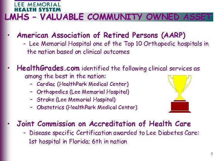 LMHS – VALUABLE COMMUNITY OWNED ASSET • American Association of Retired Persons (AARP) -