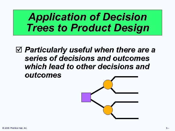 Application of Decision Trees to Product Design þ Particularly useful when there a series