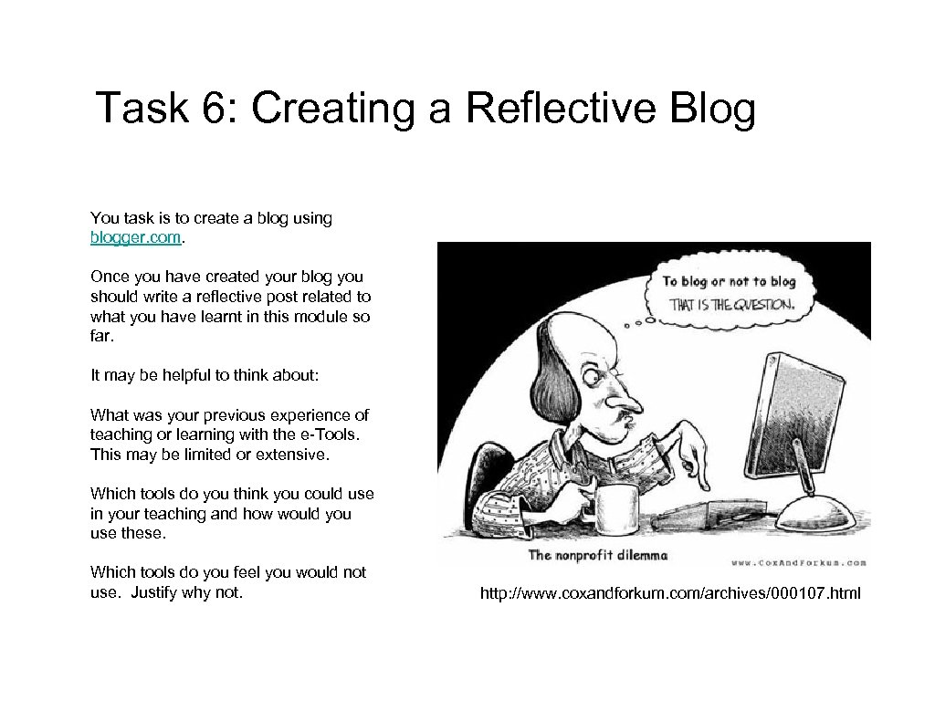 Task 6: Creating a Reflective Blog You task is to create a blog using