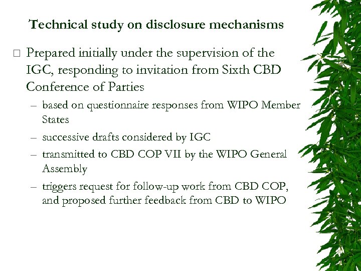 Technical study on disclosure mechanisms ¨ Prepared initially under the supervision of the IGC,