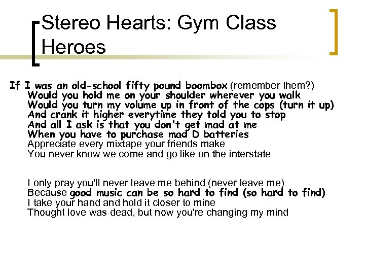if my hearts a stereo