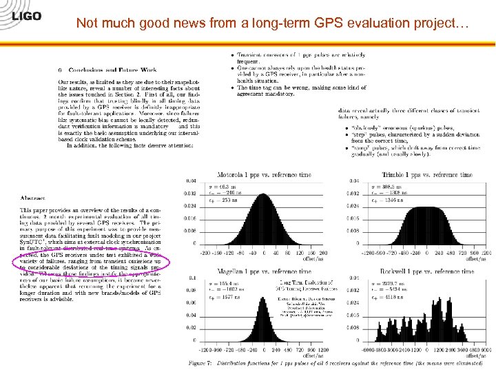 Not much good news from a long-term GPS evaluation project… 
