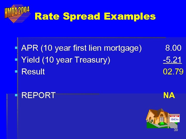 Rate Spread Examples § § § APR (10 year first lien mortgage) Yield (10