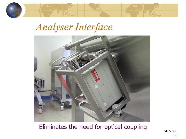 Analyser Interface Eliminates the need for optical coupling Ali Afnan 10 