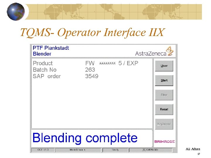 TQMS- Operator Interface IIX Ali Afnan 17 