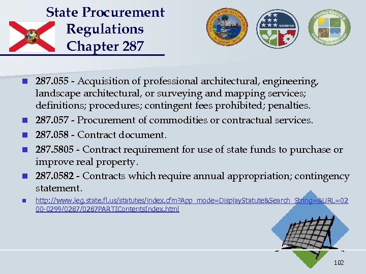 State Procurement Regulations Chapter 287 n n n 287. 055 - Acquisition of professional