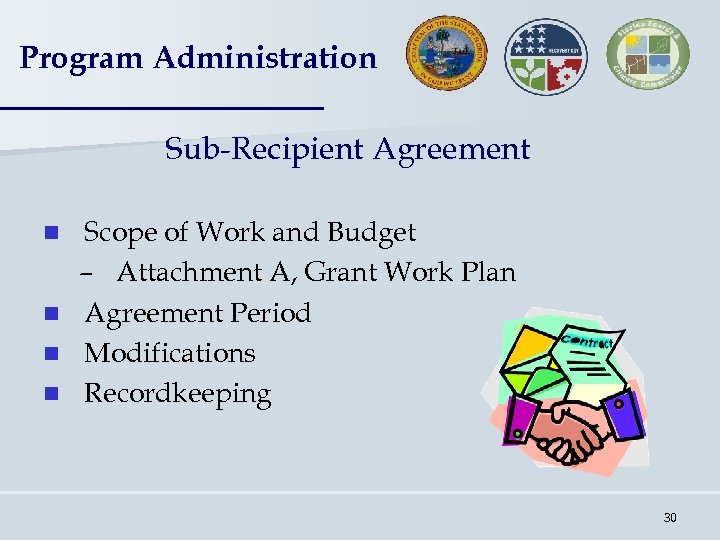 Program Administration Sub-Recipient Agreement Scope of Work and Budget – Attachment A, Grant Work