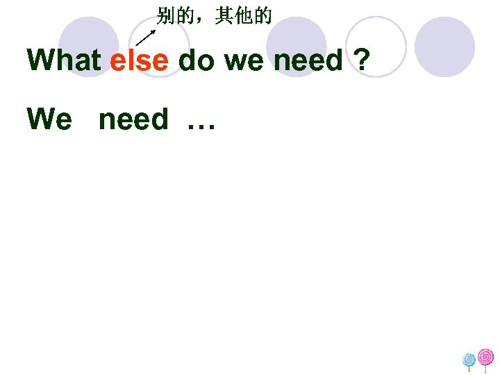 别的，其他的 What else do we need ? We need … 