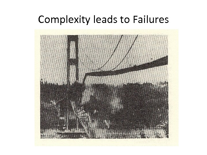 Complexity leads to Failures 