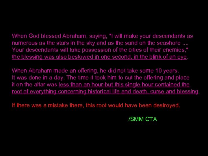 When God blessed Abraham, saying, 
