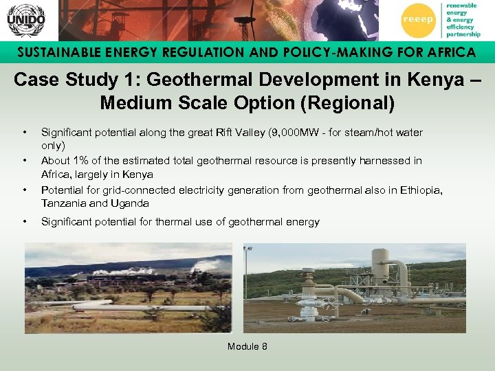 SUSTAINABLE ENERGY REGULATION AND POLICY-MAKING FOR AFRICA Case Study 1: Geothermal Development in Kenya
