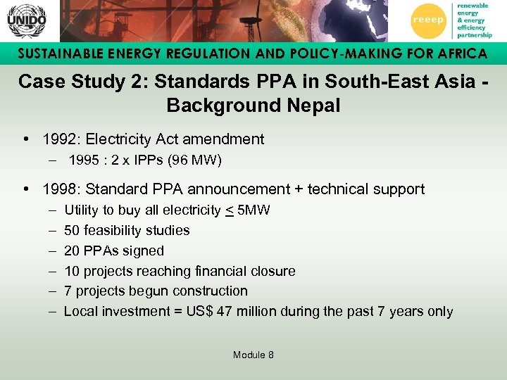 SUSTAINABLE ENERGY REGULATION AND POLICY-MAKING FOR AFRICA Case Study 2: Standards PPA in South-East