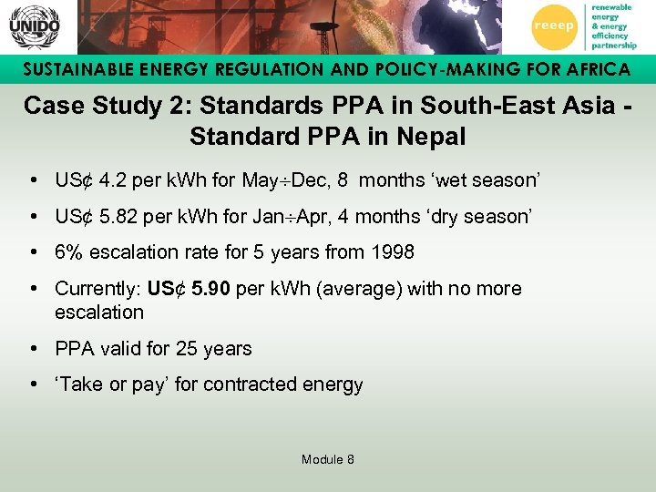 SUSTAINABLE ENERGY REGULATION AND POLICY-MAKING FOR AFRICA Case Study 2: Standards PPA in South-East