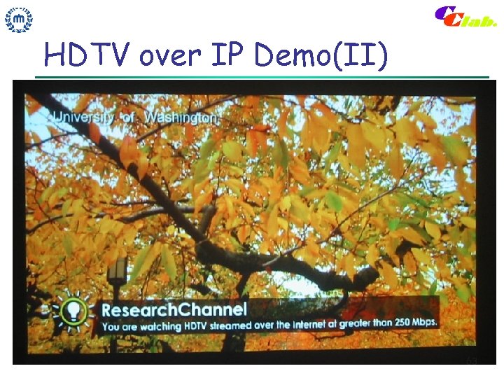 HDTV over IP Demo(II) 63 