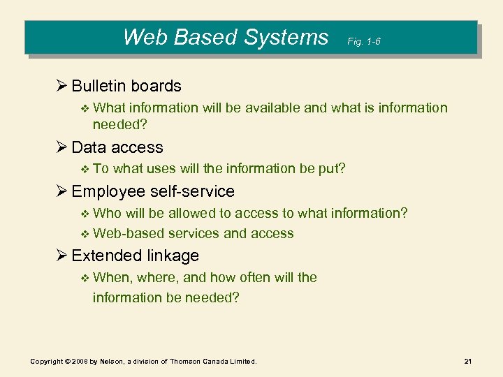 Figure 1 -6: Web Based Systems Fig. 1 -6 Ø Bulletin boards v What