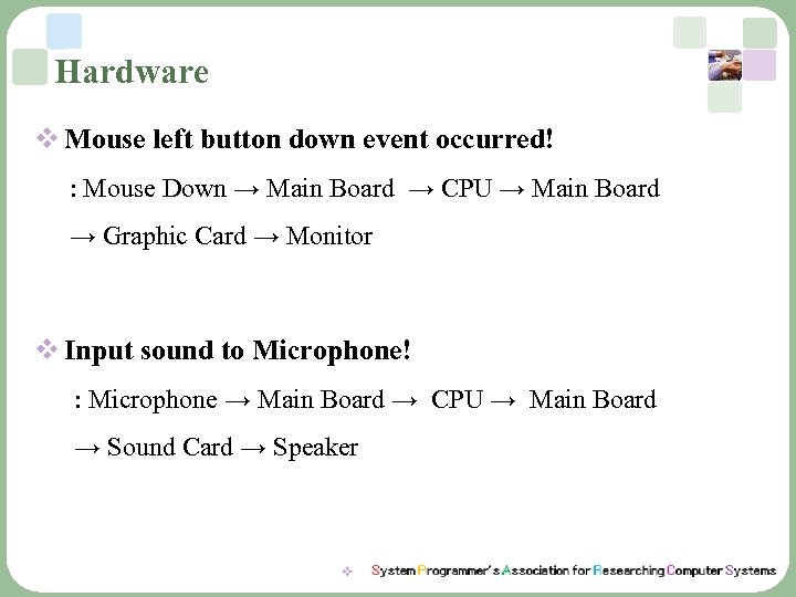 Hardware v Mouse left button down event occurred! : Mouse Down → Main Board