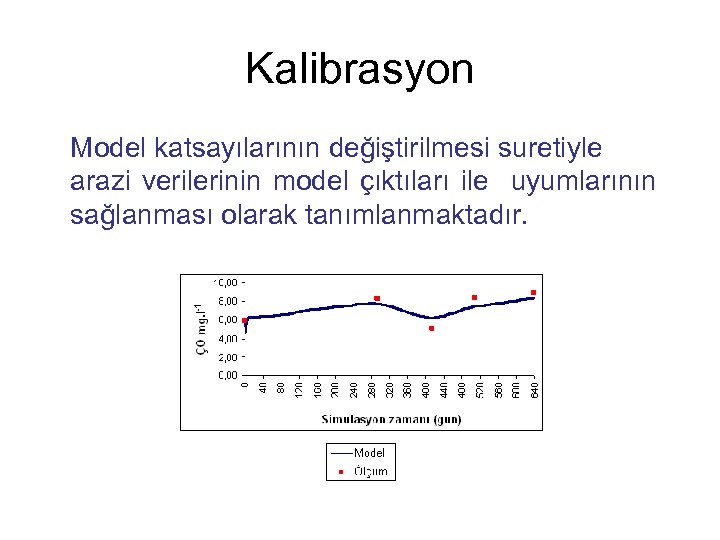 Kalibrasyon Model katsayılarının değiştirilmesi suretiyle arazi verilerinin model çıktıları ile uyumlarının sağlanması olarak tanımlanmaktadır.