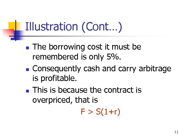 Illustration (Cont…) n n n The borrowing cost it must be remembered is only