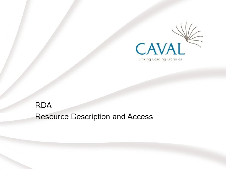 RDA Resource Description and Access 