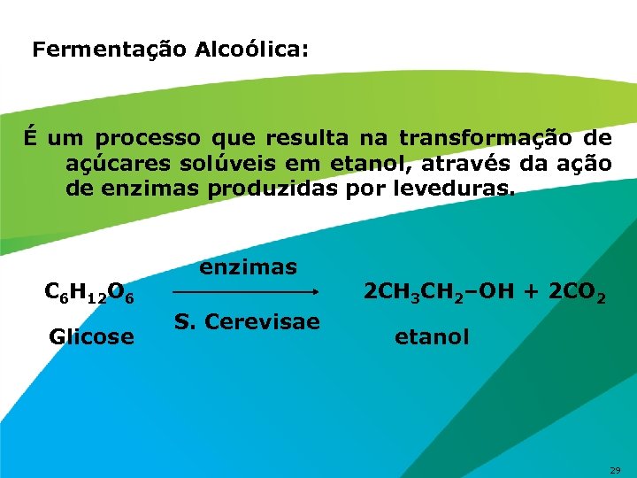 Fermentação Alcoólica: É um processo que resulta na transformação de açúcares solúveis em etanol,