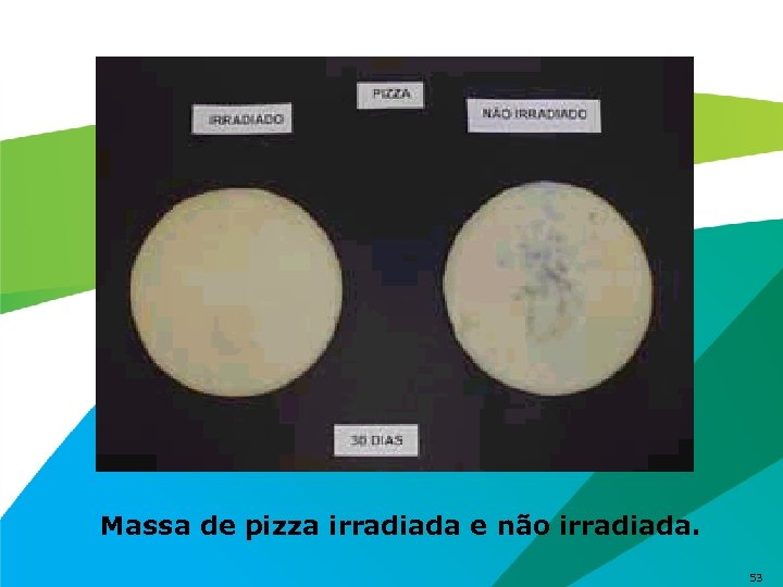 Massa de pizza irradiada e não irradiada. 53 