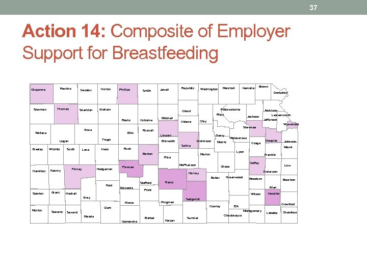 37 Action 14: Composite of Employer Support for Breastfeeding Rawlins Cheyenne Sherman Decatur Sheridan