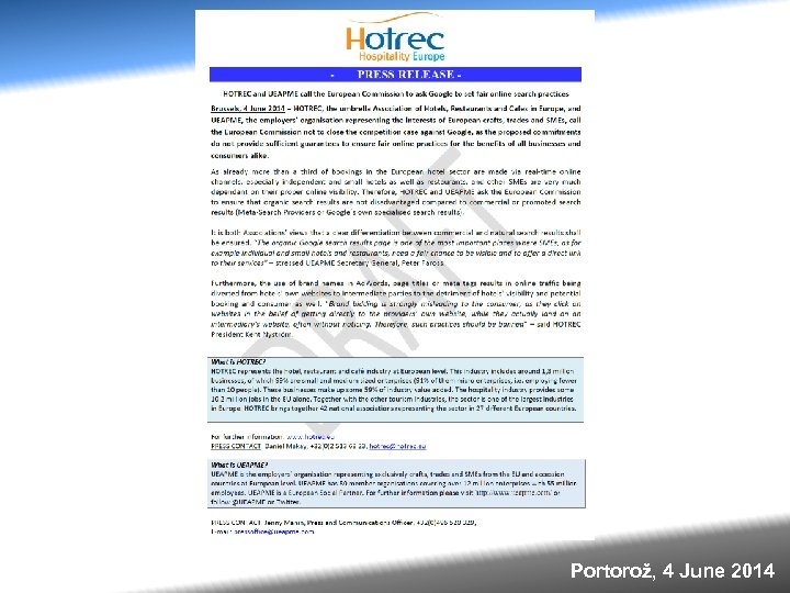 Portorož, 4 June 2014 