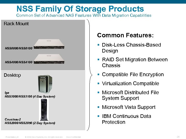 NSS Family Of Storage Products Common Set of Advanced NAS Features With Data Migration