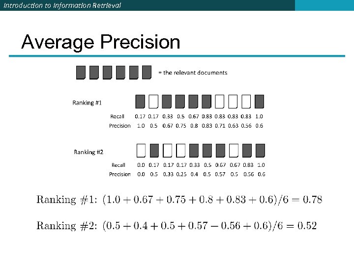 Introduction to Information Retrieval Average Precision 
