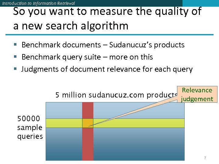 Introduction to Information Retrieval So you want to measure the quality of a new