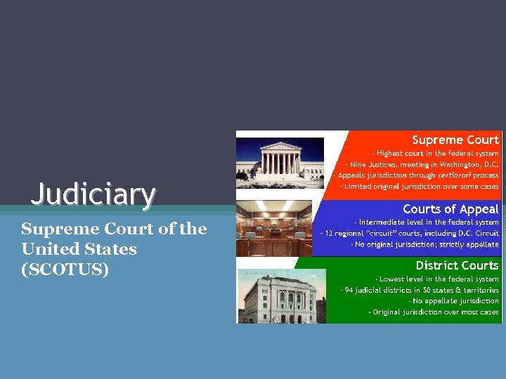 Judiciary Supreme Court of the United States (SCOTUS) 