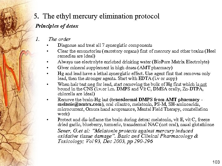 5. The ethyl mercury elimination protocol Principles of detox 1. The order • •