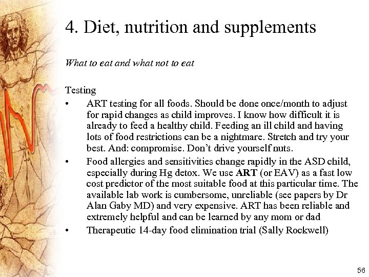 4. Diet, nutrition and supplements What to eat and what not to eat Testing