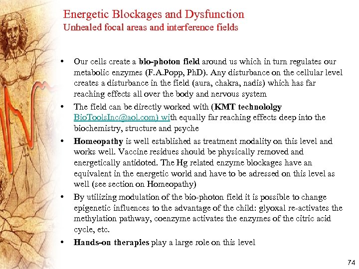 Energetic Blockages and Dysfunction Unhealed focal areas and interference fields • • • Our