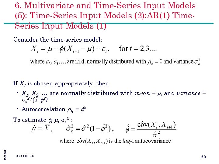 6. Multivariate and Time-Series Input Models (5): Time-Series Input Models (2): AR(1) Time. Series