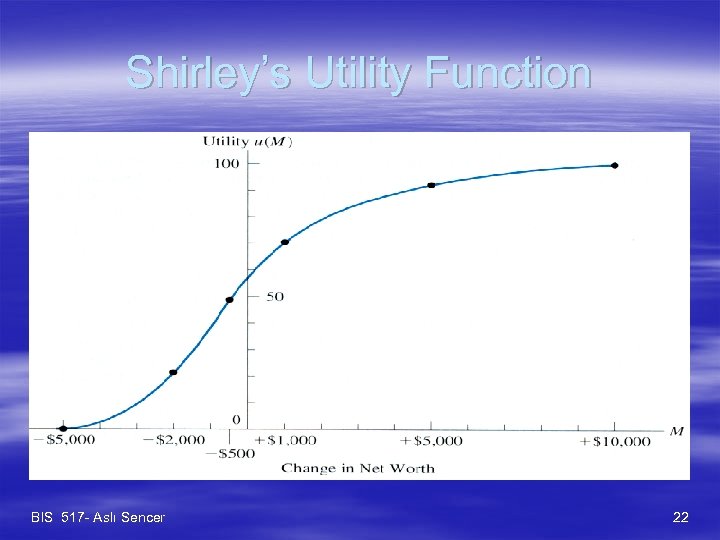 Shirley’s Utility Function BIS 517 - Aslı Sencer 22 