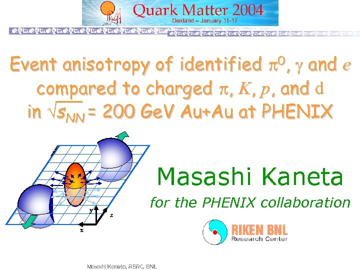 Ma sas hi Ka ne ta Event anisotropy of identified p 0, g and