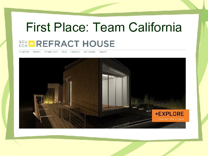 First Place: Team California 
