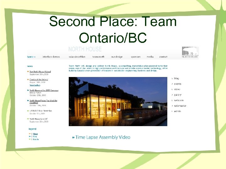 Second Place: Team Ontario/BC 