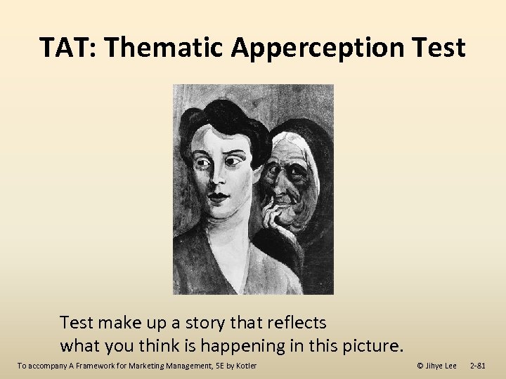 TAT: Thematic Apperception Test make up a story that reflects what you think is