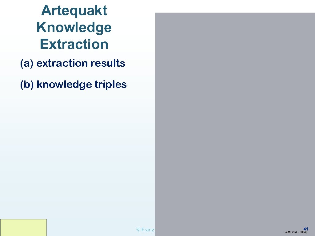 Artequakt Knowledge Extraction (a) extraction results (b) knowledge triples © Franz J. Kurfess 41