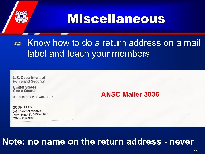 Miscellaneous Know how to do a return address on a mail label and teach