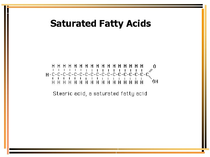 Saturated Fatty Acids 