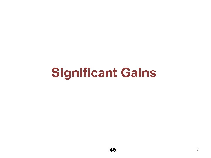 Significant Gains 46 46 